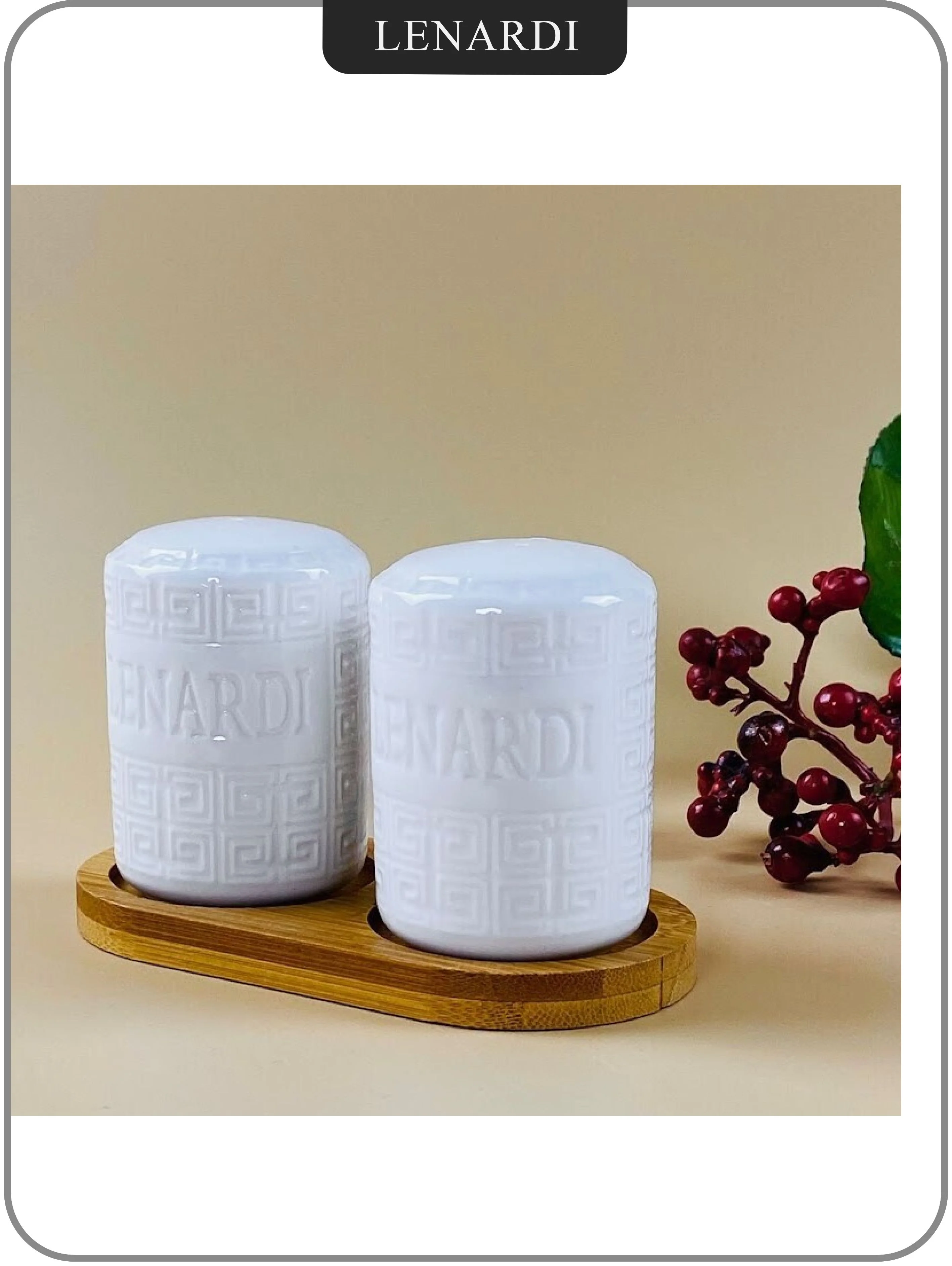 140-124 Набор солонок на подставке BAMBOO в под.уп.(х60)Фарфор