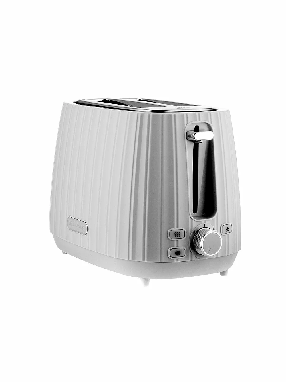 Тостер BRAYER BR2104WH, 930 Вт, 7 реж, автодогр, размор, отмена, автоотключ,2 тоста одновр, съем.по