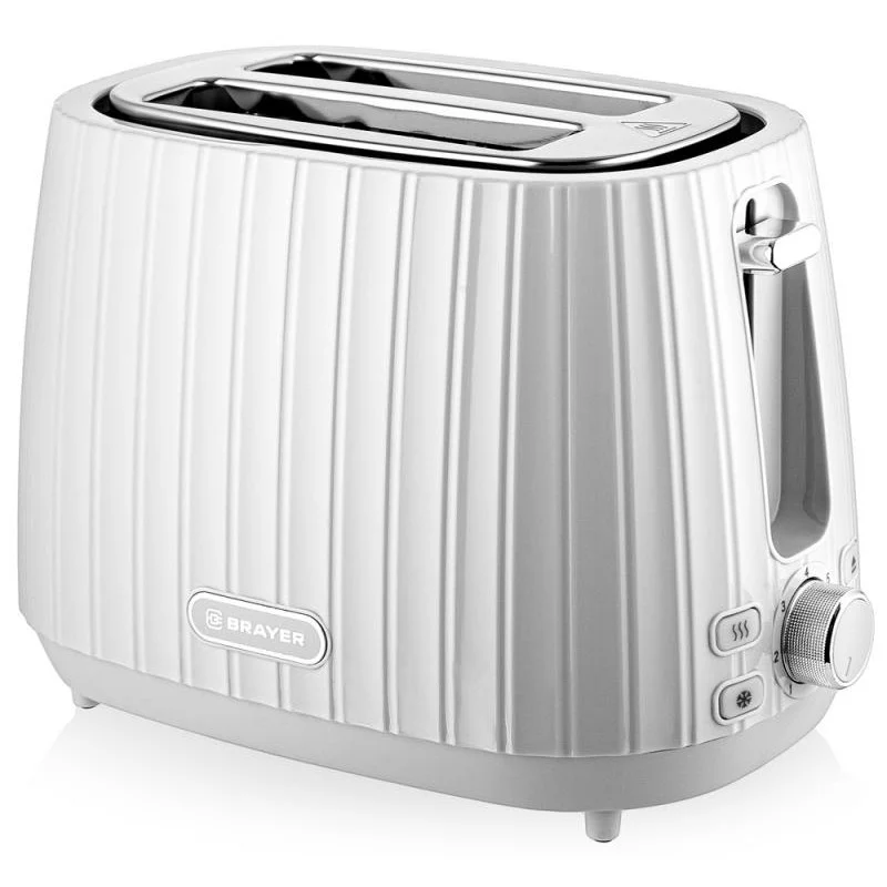 Тостер BRAYER BR2104WH, 930 Вт, 7 реж, автодогр, размор, отмена, автоотключ,2 тоста одновр, съем.по