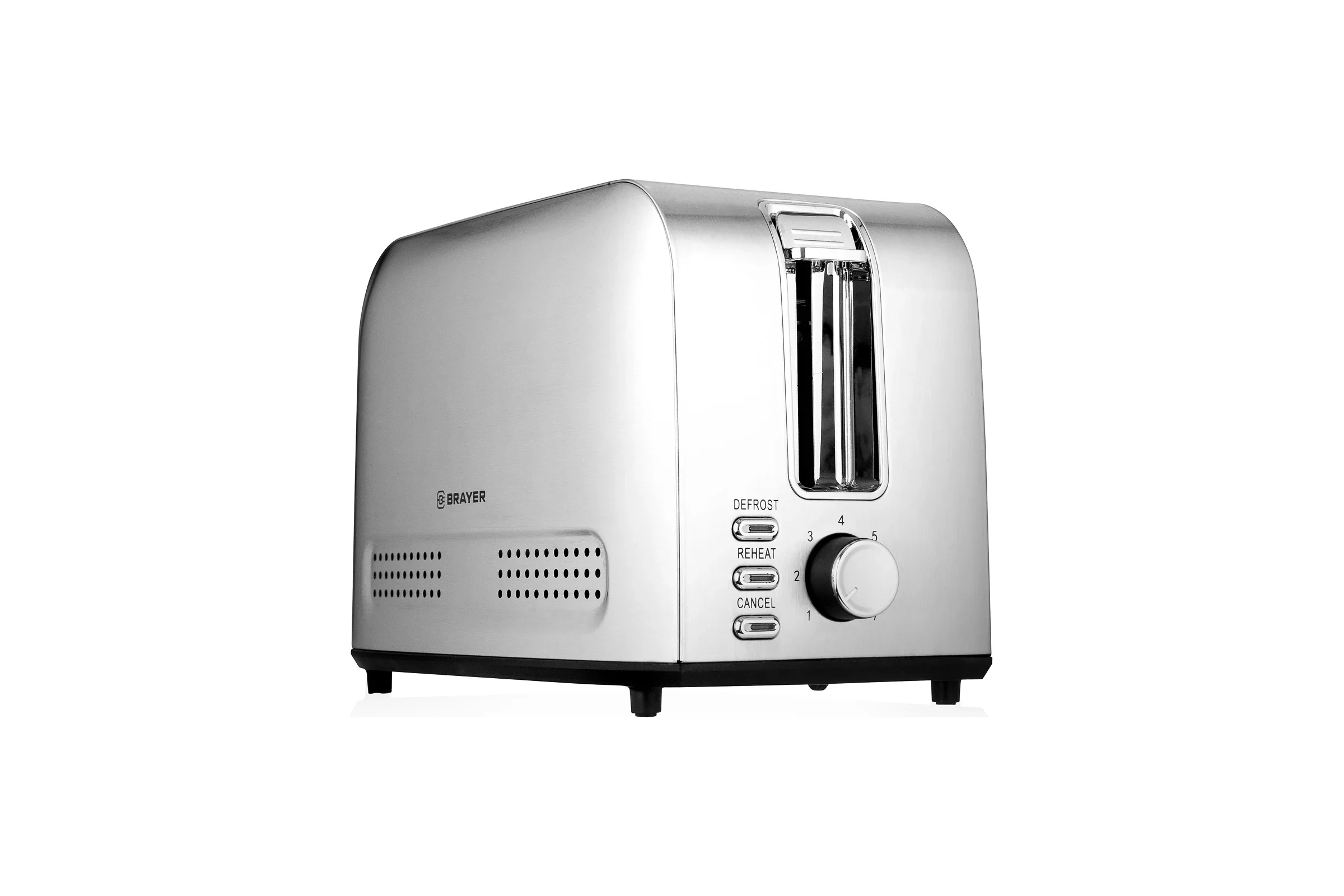 Тостер BRAYER BR2110, 850 Вт, 7 реж, автодогр, размор, отмена, автоотключ,2 тоста одновр, съем.подд