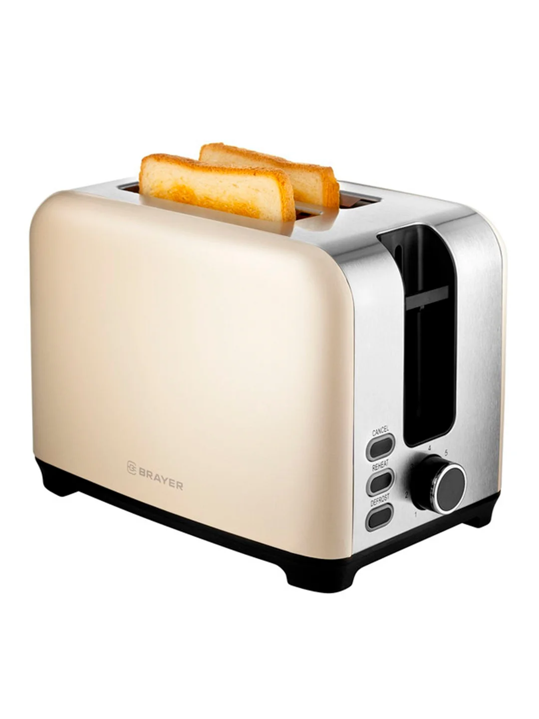 Тостер BRAYER BR2111, 930 Вт, 7 реж, автодогр, размор, отмена, автоотключ,2 тоста одновр, съем.подд
