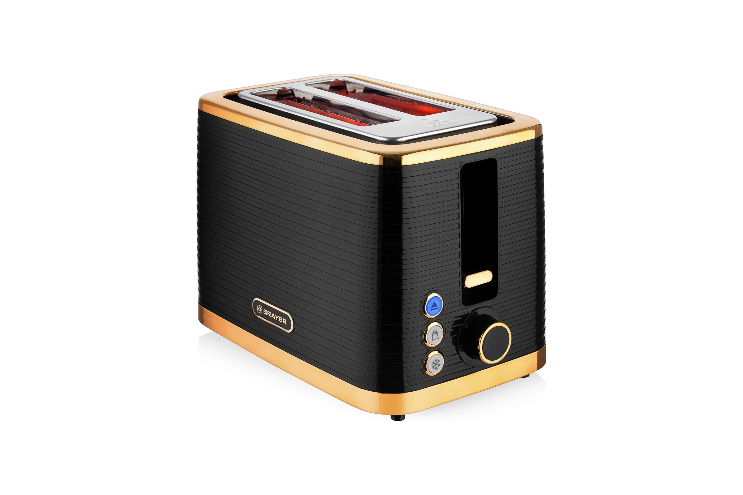 Тостер BRAYER BR2112, 930 Вт, 7 реж, автодогр, размор, отмена, автоотключ,2 тоста одновр, съем.подд