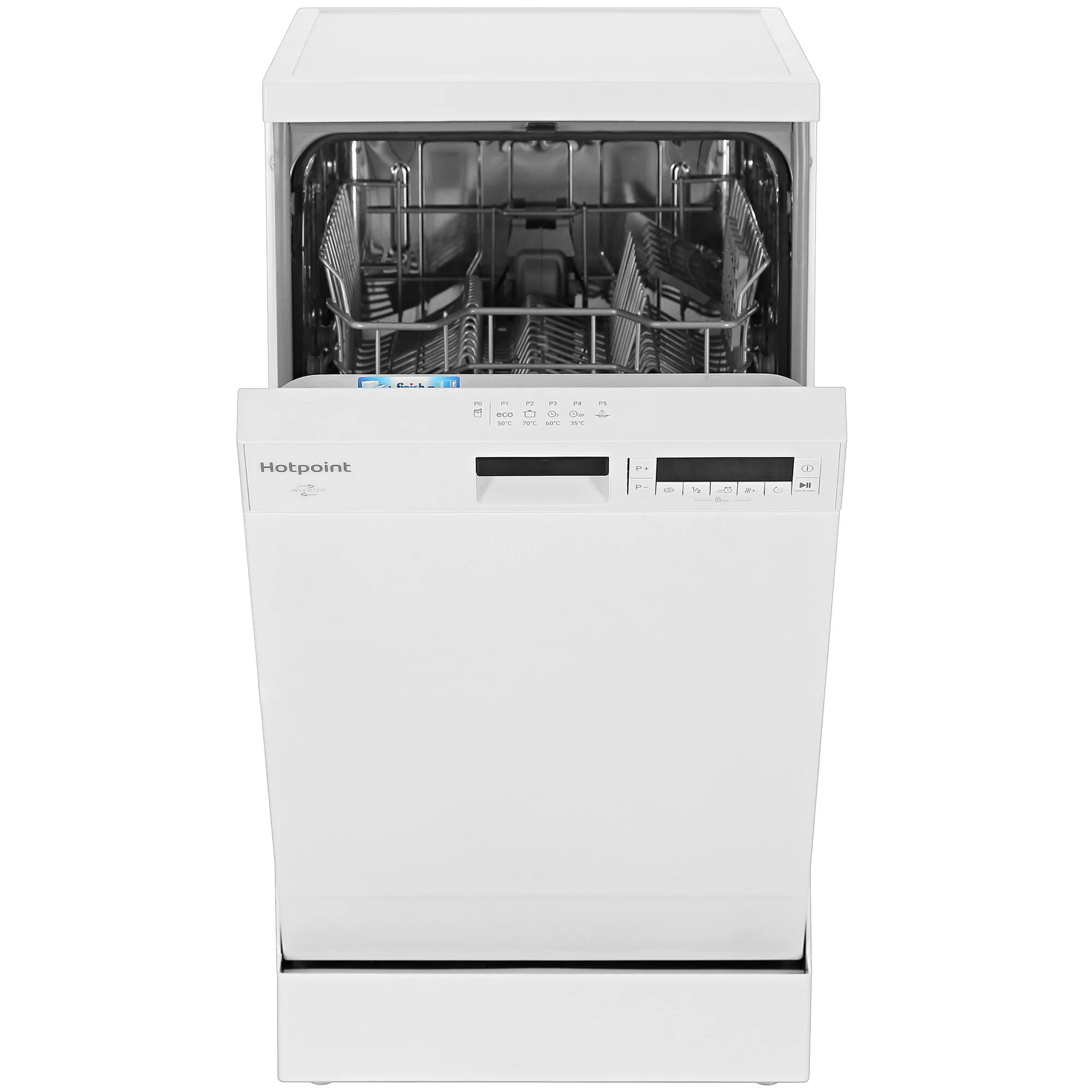 Посудомоечная машина Hotpoint HFS 1C57 белый (узкая) 10 комплектов дисплей 85 см x 44.8 см x 60 см