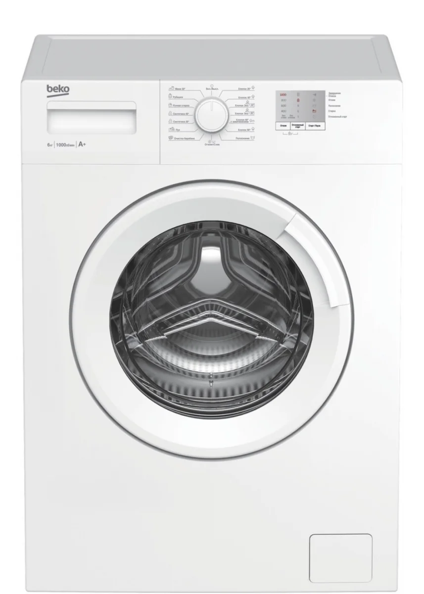 Стиральная машина Beko WRE6511ZWW дисплей 6кг белый 1000  об./мин. 60x41x85 см. 9ч. отлож