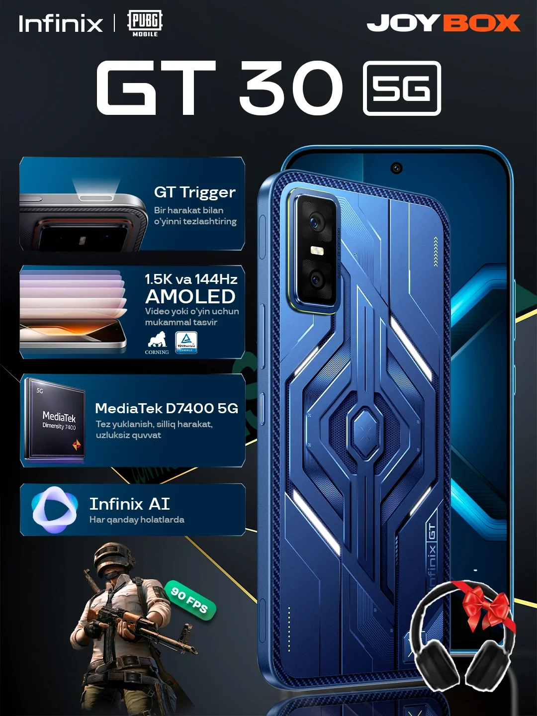 Смартфон Infinix GT 30 8+256GB Cyber Blue
