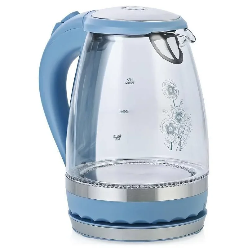 Эл,чайник ENERGY E-279 синий (2200 Вт, 1,5 л, стекло)