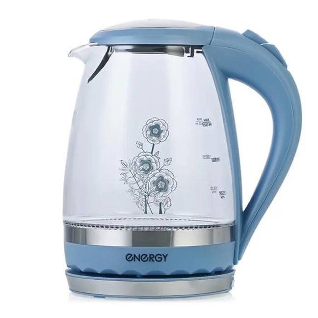 Эл,чайник ENERGY E-279 синий (2200 Вт, 1,5 л, стекло)