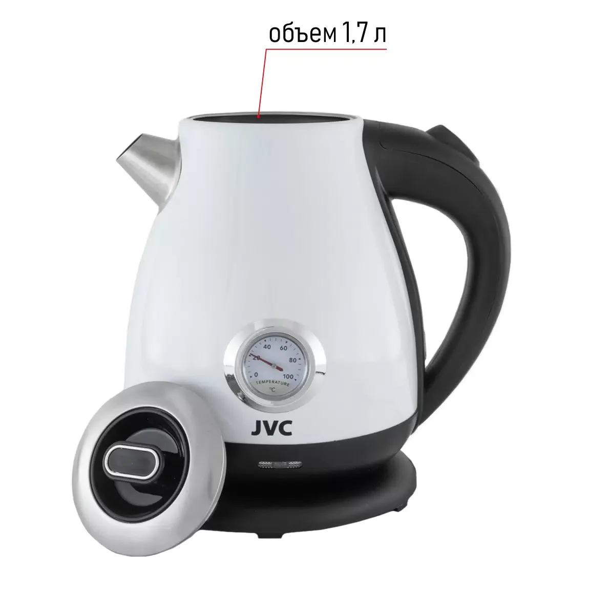 Эл,чайник JVC JK-KE1717 white 1,7 л,2200Вт  (металл)