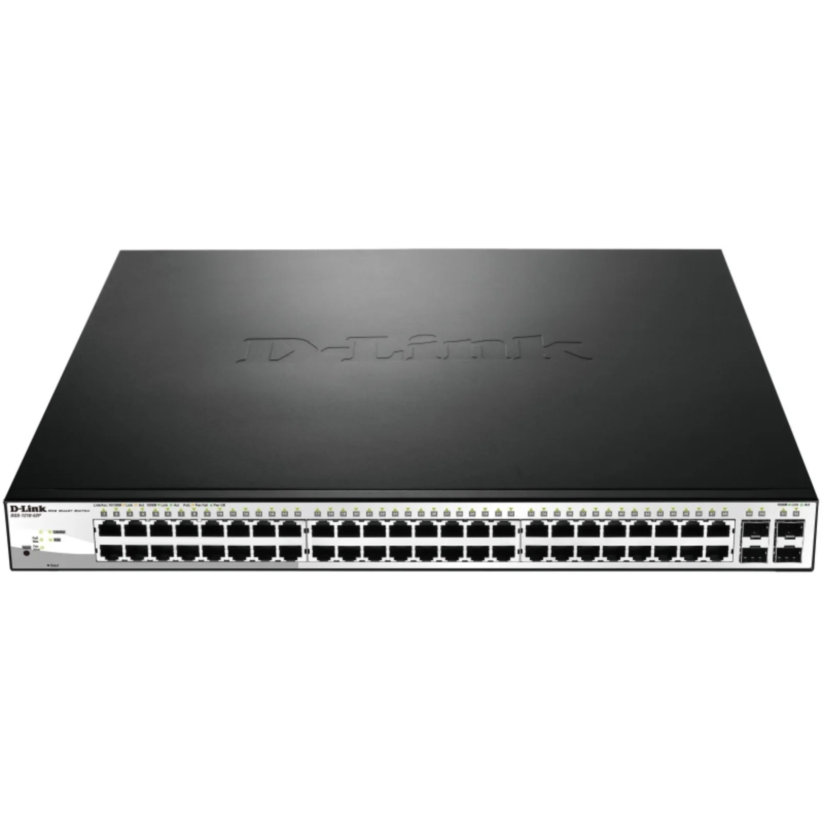 Коммутатор DGS-1210-52MP/F Smart L2 Switch 48х1000Base-T PoE, 4хCombo 1000Base-T/SFP, PoE Budget 370W, Compact CLI