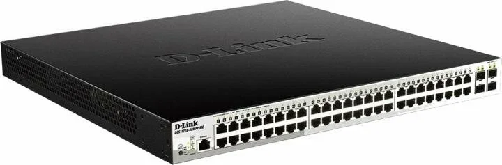 Коммутатор DGS-1210-52MP/F Smart L2 Switch 48х1000Base-T PoE, 4хCombo 1000Base-T/SFP, PoE Budget 370W, Compact CLI