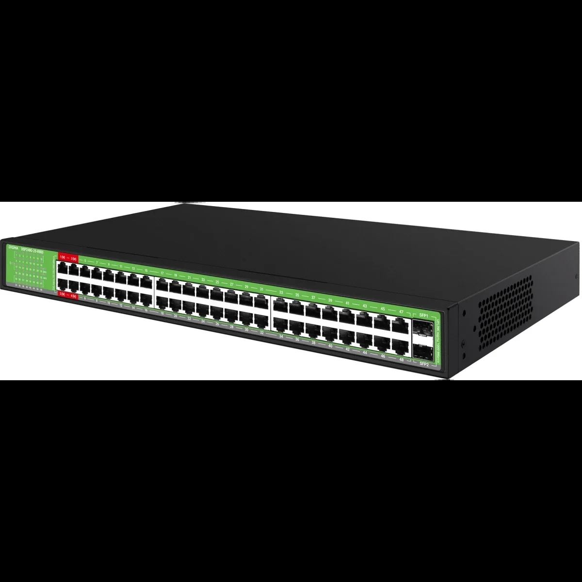 Коммутатор Digma DSP248G-2S-R800 DSP248G-2S-R800 V1 (L2) 48x1Gbит/с 2SFP 48PoE 48PoE+ 4PoE++ 800W неуправляемый