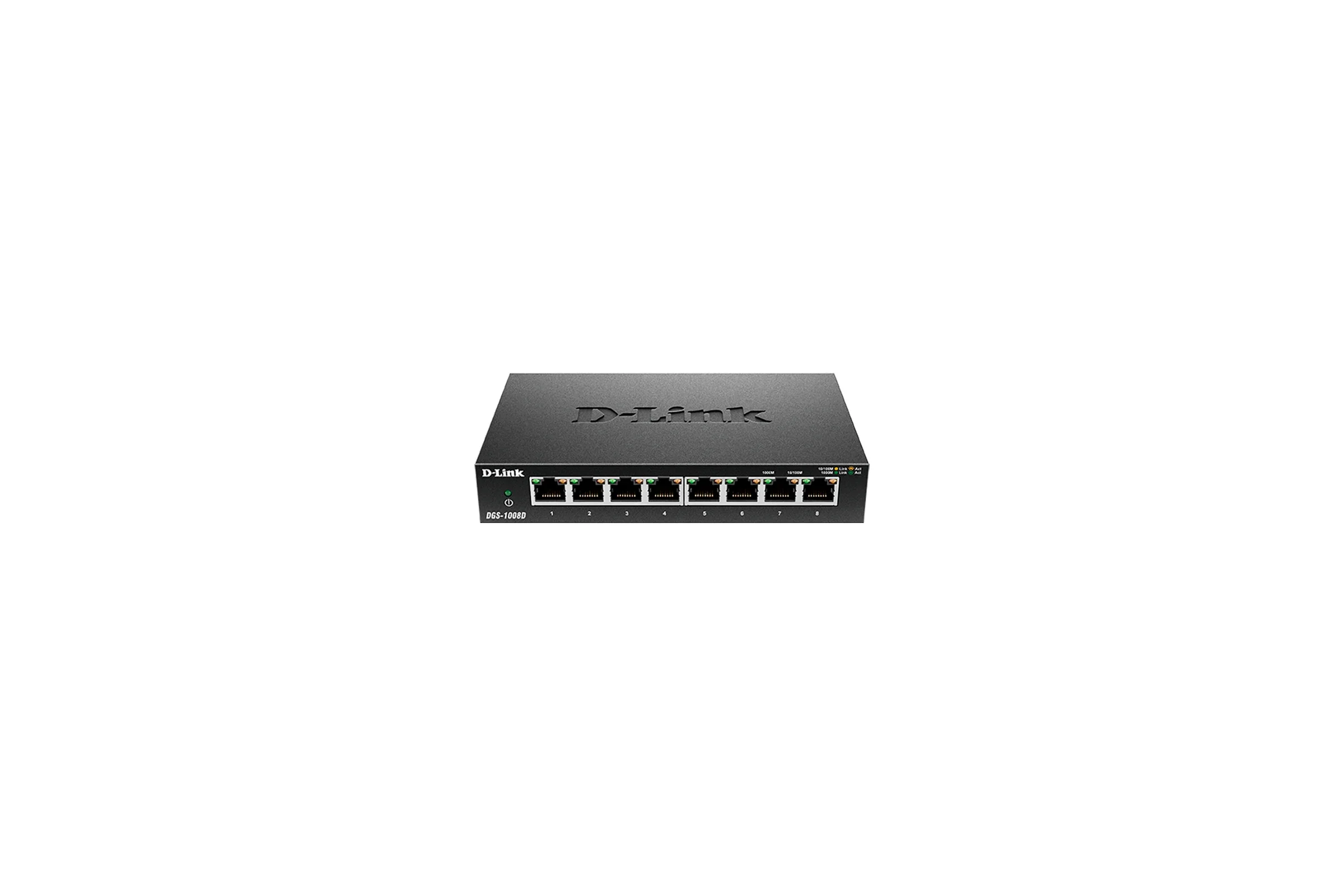 Коммутатор D-Link DGS-1008D/R1A, 8x1000Base-T, корпус металл