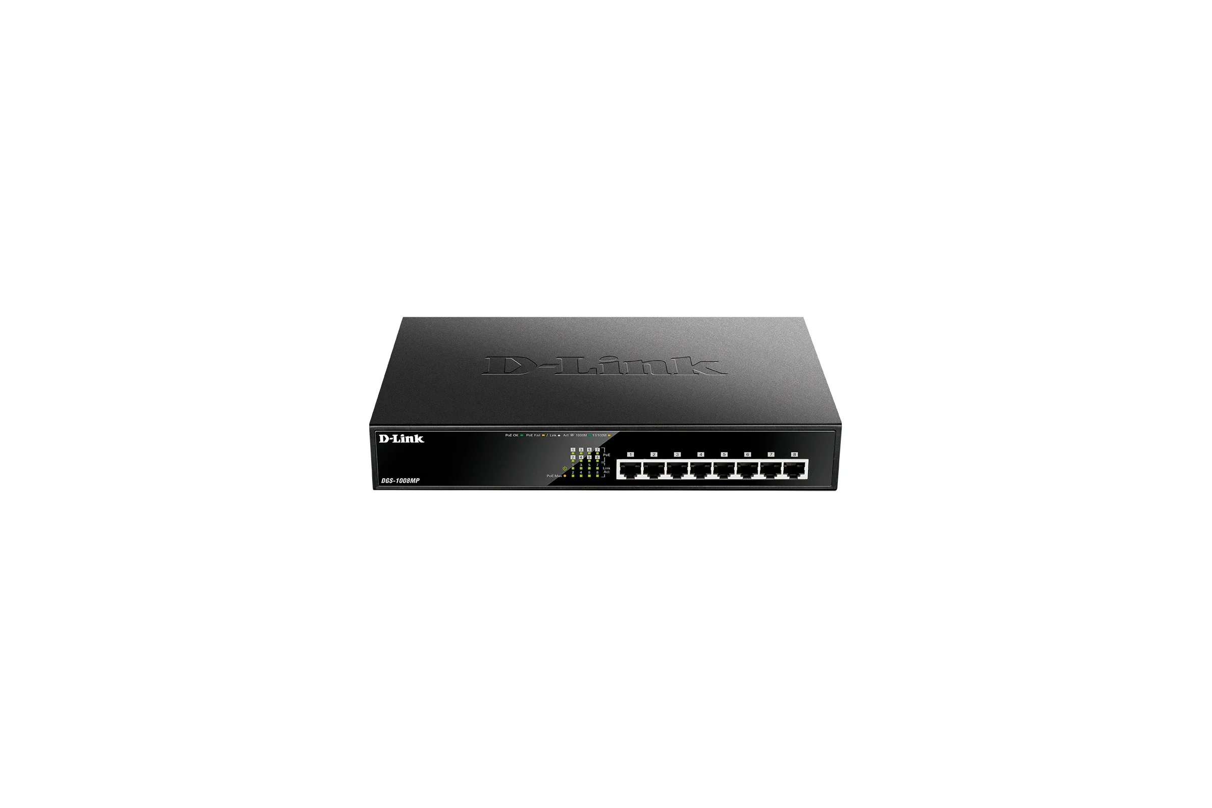 Коммутатор D-Link DGS-1008MP/A2A/B1A, Layer 2 unmanaged Gigabit Switch with PoE and Green Ethernet power save technology