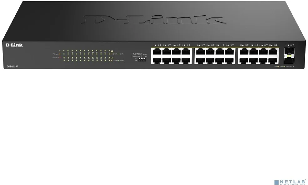 Коммутатор D-Link DGS-1018P DGS-1018P/B1A 16x1 Гбит/с 2SFP 16PoE 240W неуправляемый