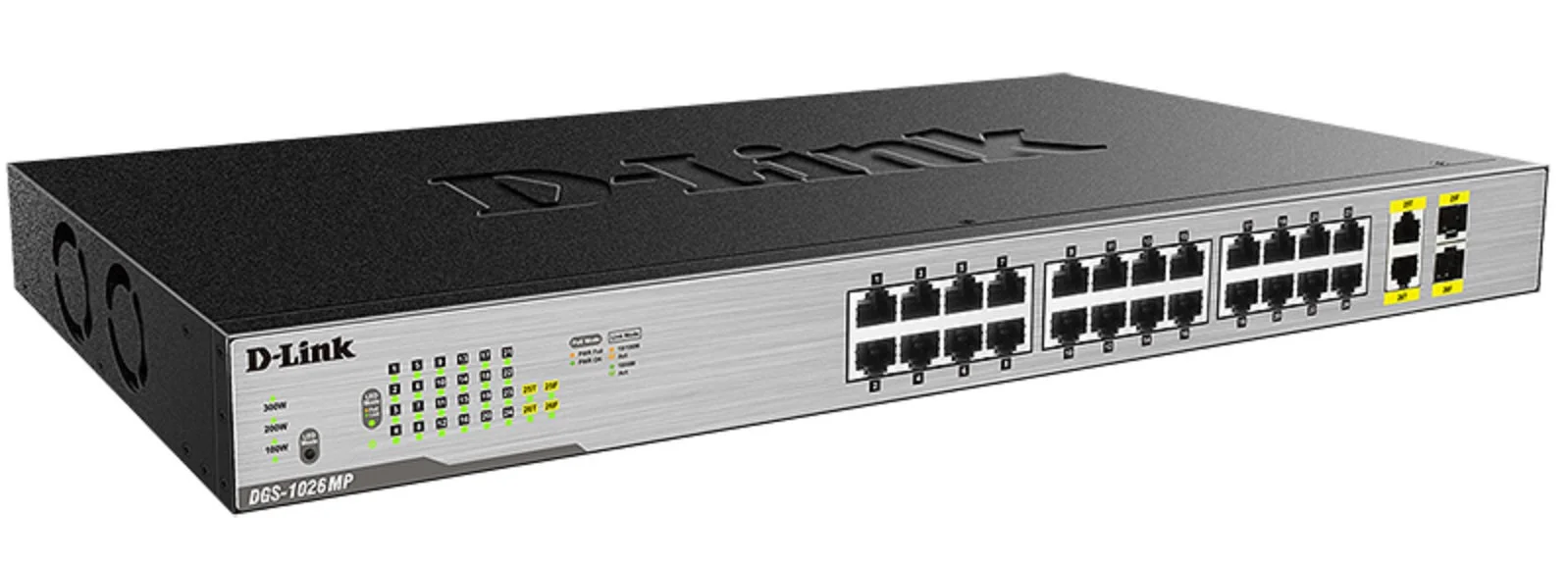 Коммутатор D-Link DGS-1026P DGS-1026P/A1A 24x1 Гбит/с 2SFP 240W неуправляемый