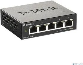 Коммутатор D-Link DGS-1100-05V2/A1A, L2 Smart Switch with 5 10/100/1000Base-T ports.8K Mac address, 802.3x Flow Control, Port Trunking, Port Mirroring