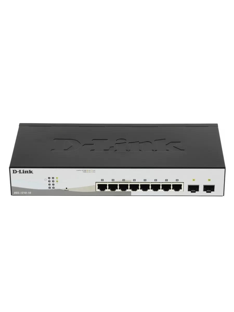 Коммутатор D-Link DGS-1210-10/F1A настраиваемый настольный 8x10/100/1000BASE-T
