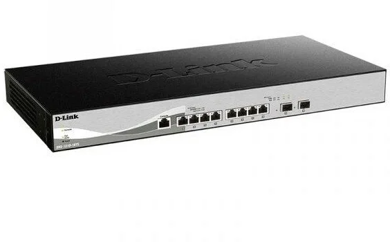 Коммутатор D-Link DGS-1210-10MP/F3A Smart L2 Switch 8х1000Base-T PoE, 2х1000Base-X SFP, PoE Budget 130W, Compact CLI