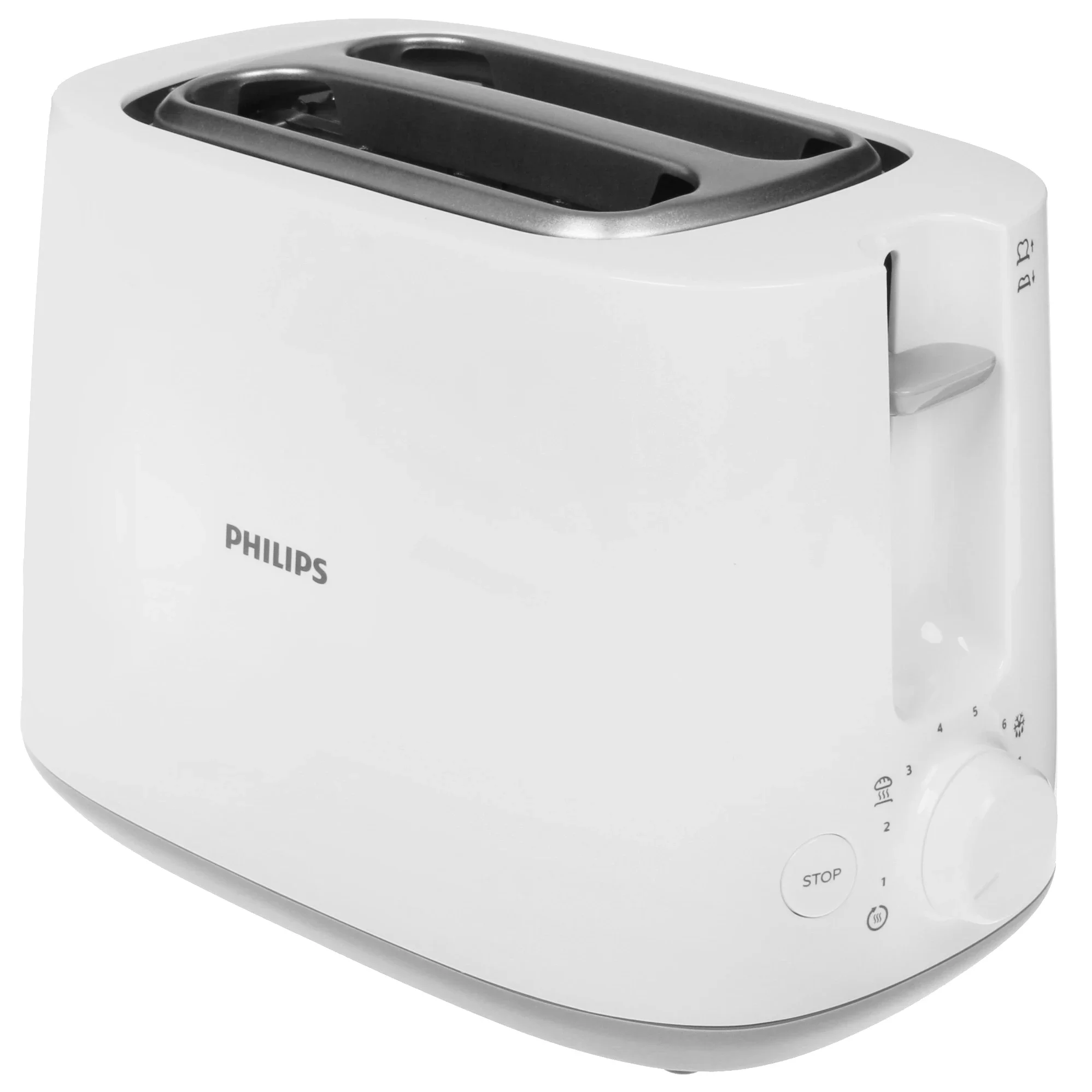 Тостер Philips HD2581, белый (830 Вт, мех, 8 степеней обжаривания, разморозка, подогрев)