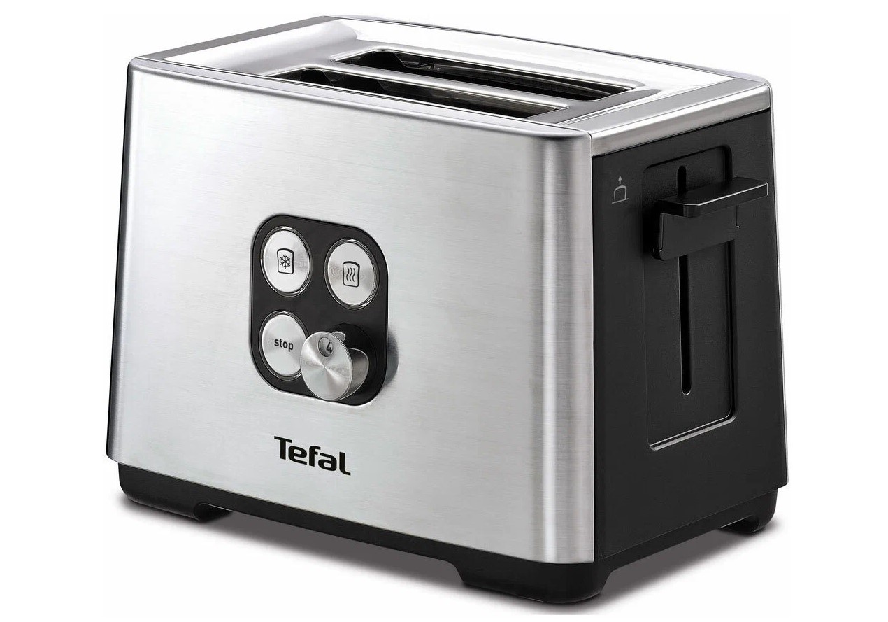 Тостер Tefal TT420D30 900 Вт, металл, 2 отделения, регулировка обжарки