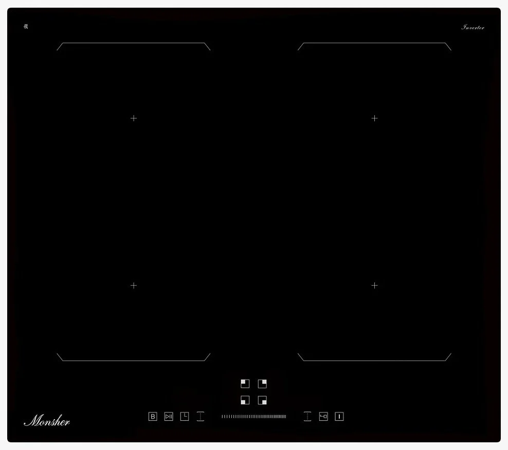 Индукционная варочная панель Monsher MHI 6026, 60 см, индукция, High-Tech, inverter, 9 уровней мощности, бустер, Stop and Go, автоматическое отключени