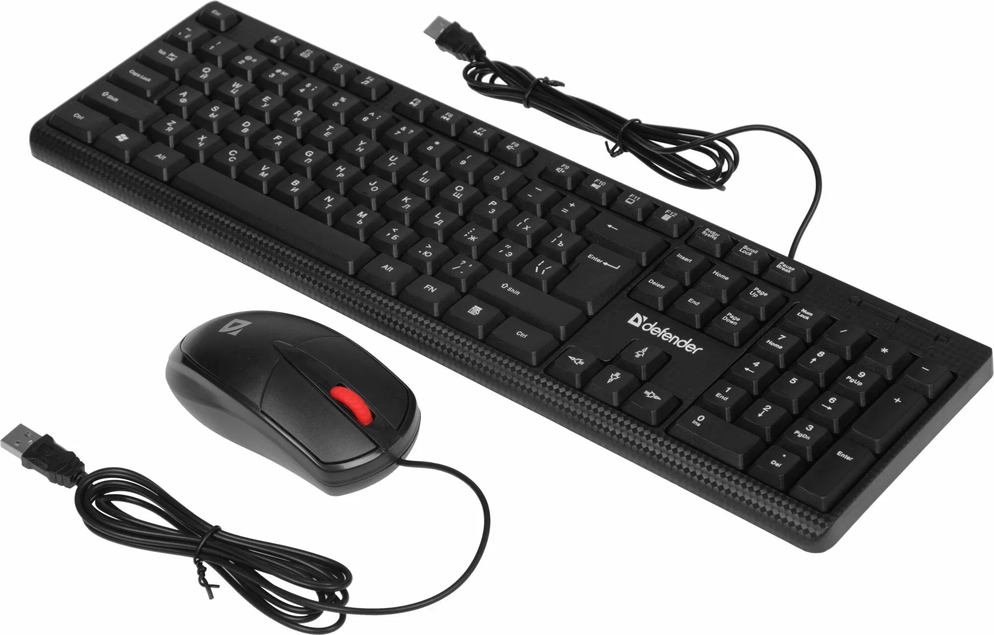 Defender Комплект проводной Line C-511 RU, черный, USB, 1,8 м.