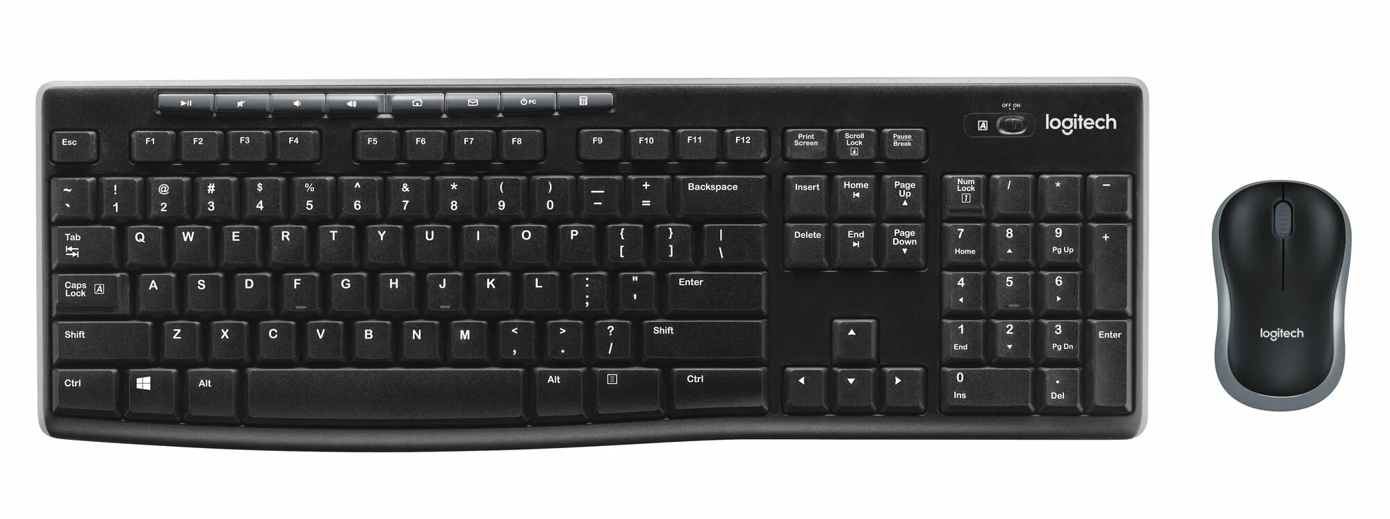 Logitech Комплект беспроводной MK270 (клавиатура + мышь), 1000dpi, RUS, чёрный.