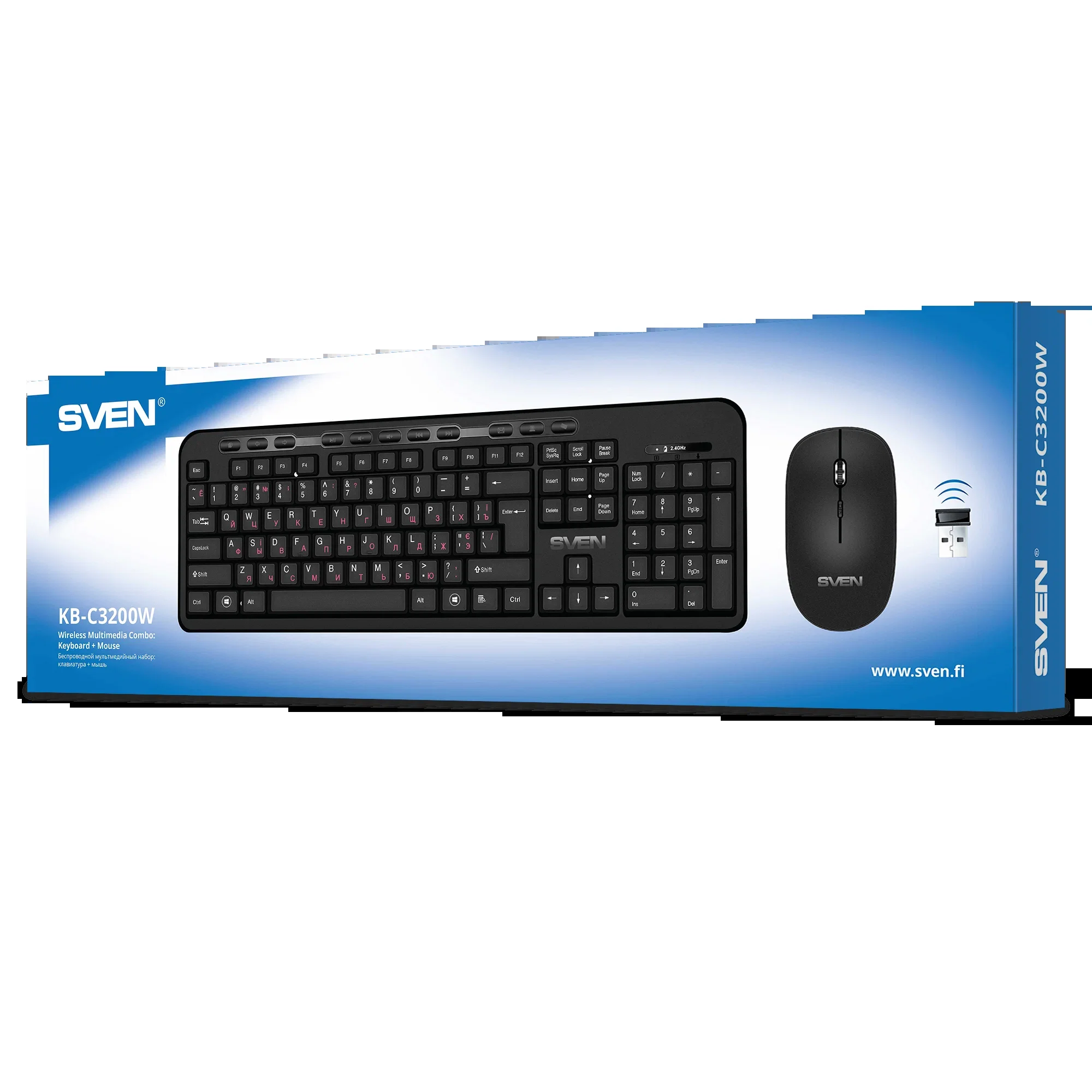 SVEN Комплект беспроводной клавиатура + мышь KB-C3200W (2,4 GHz, 114 кл, 1000-2000DPI)