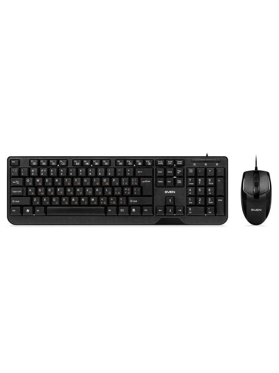 SVEN Комплект проводной клавиатура + мышь KB-S330C черный (104 кл.+12Fn, 1200DPI, 2+1кл)