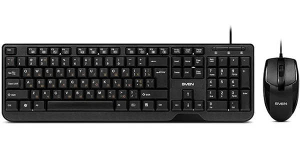 SVEN Комплект проводной клавиатура + мышь KB-S330C черный (104 кл.+12Fn, 1200DPI, 2+1кл)