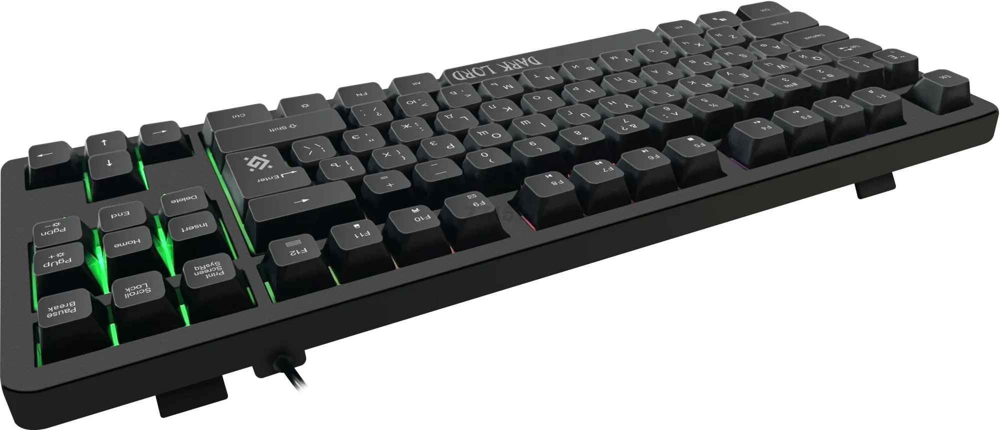 Defender Игровая клавиатура проводная Dark Lord GK-580 RU, черный, радужная,87 кнопок.