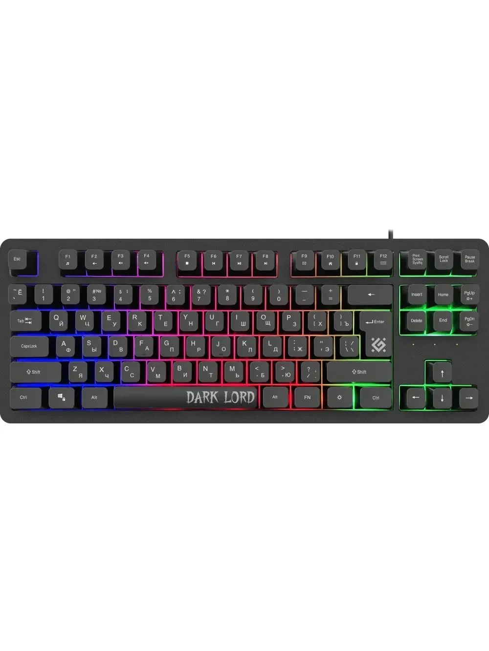 Defender Игровая клавиатура проводная Dark Lord GK-580 RU, черный, радужная,87 кнопок.