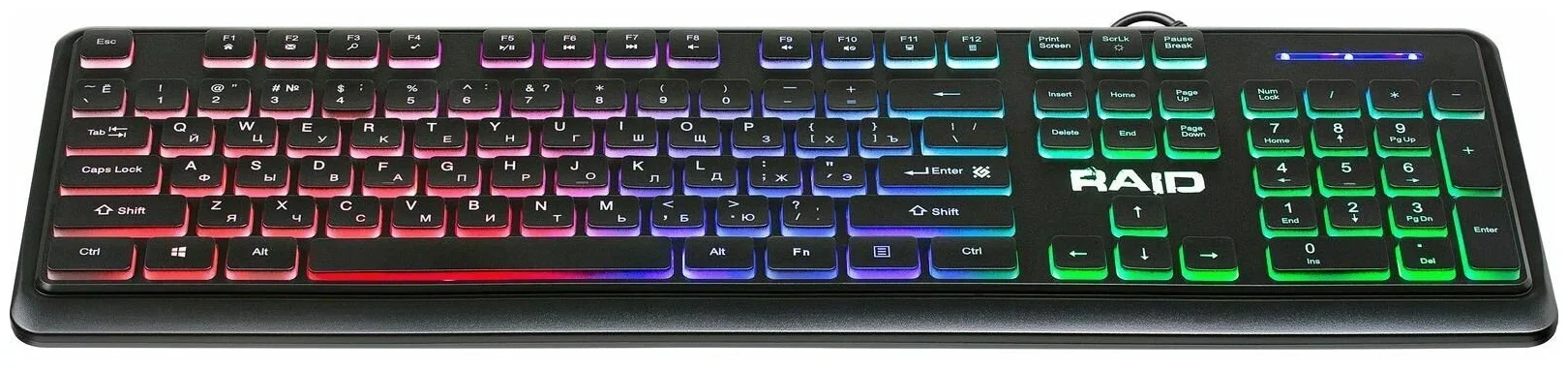 Defender Игровая клавиатура проводная Raid GK-778DL RU, Rainbow,104 кнопки