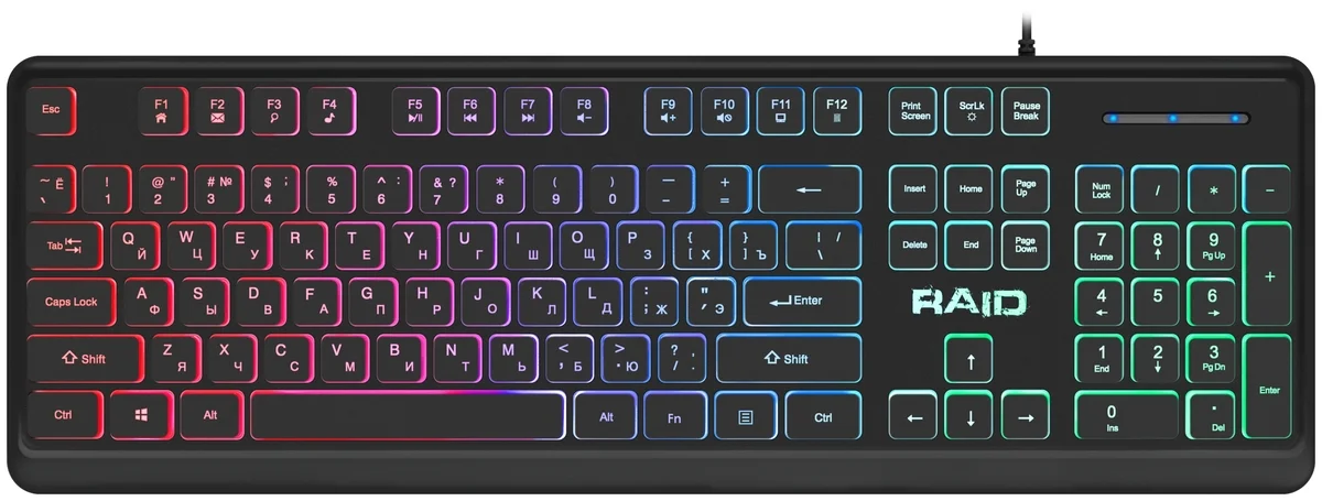 Defender Игровая клавиатура проводная Raid GK-778DL RU, Rainbow,104 кнопки