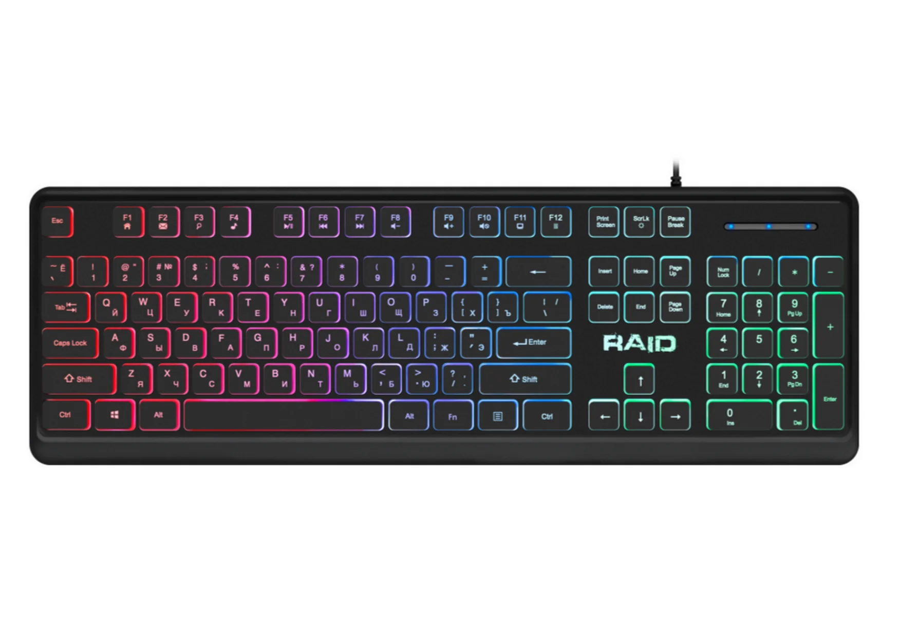 Defender Игровая клавиатура проводная Raid GK-778DL RU, Rainbow,104 кнопки