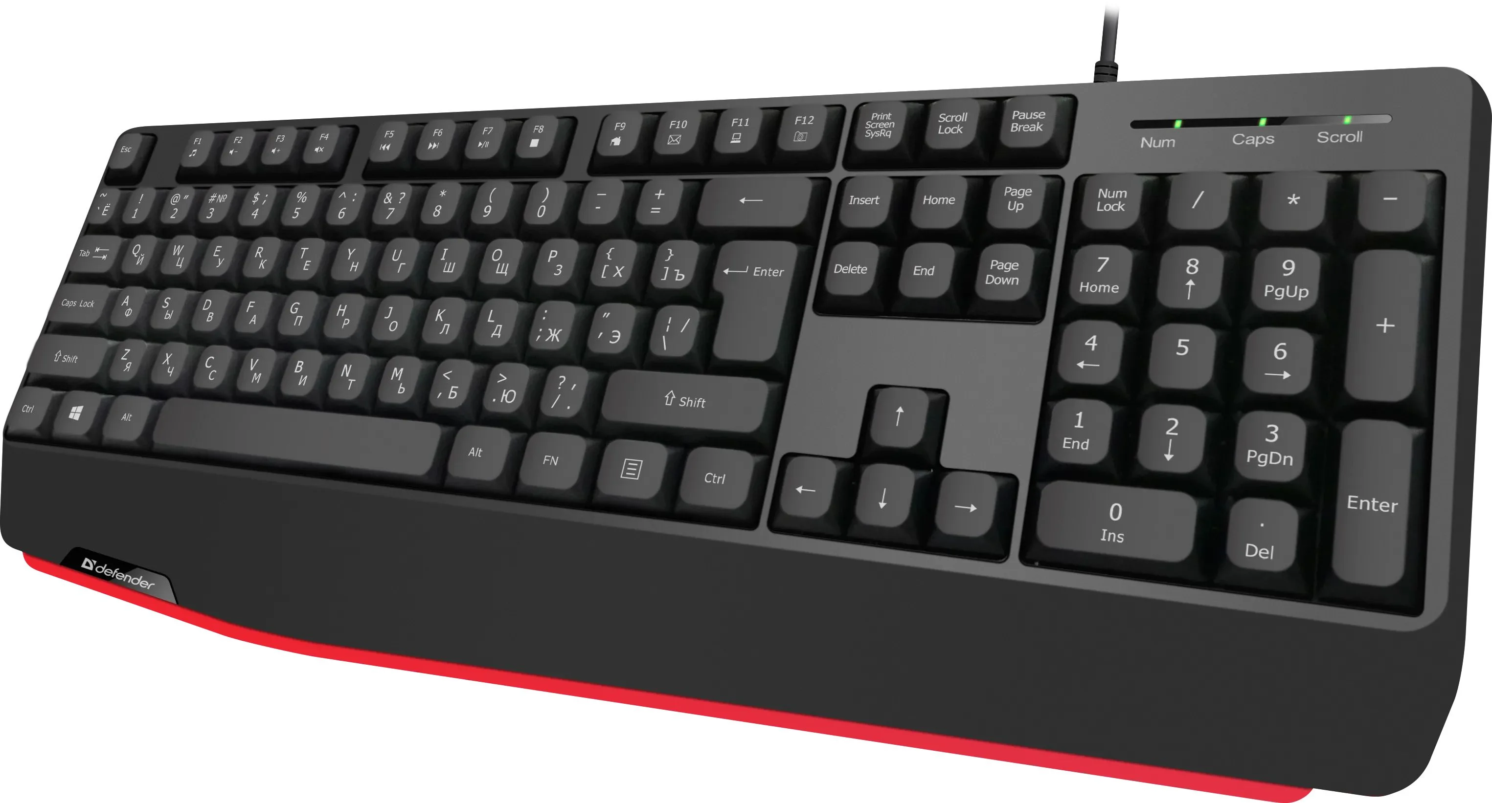 Defender Клавиатура проводная Atom HB-546 RU,черный,104+FN,1.8м