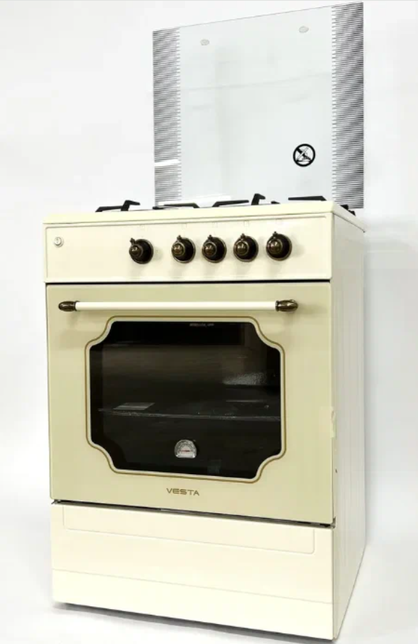 Плита комбинированная VESTA Valencia VGE 10-E Бежевая Retro CHU с VD 60х60х85, эл.дух.
