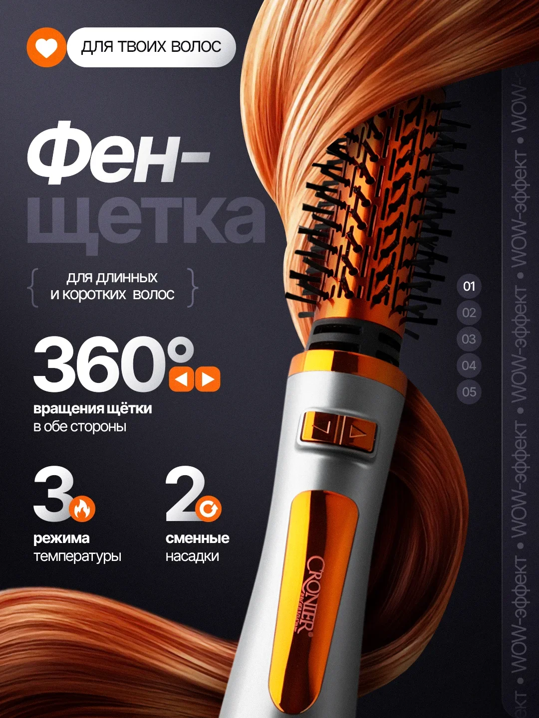 Мультистайлер с вращающимися насадками MP-8024