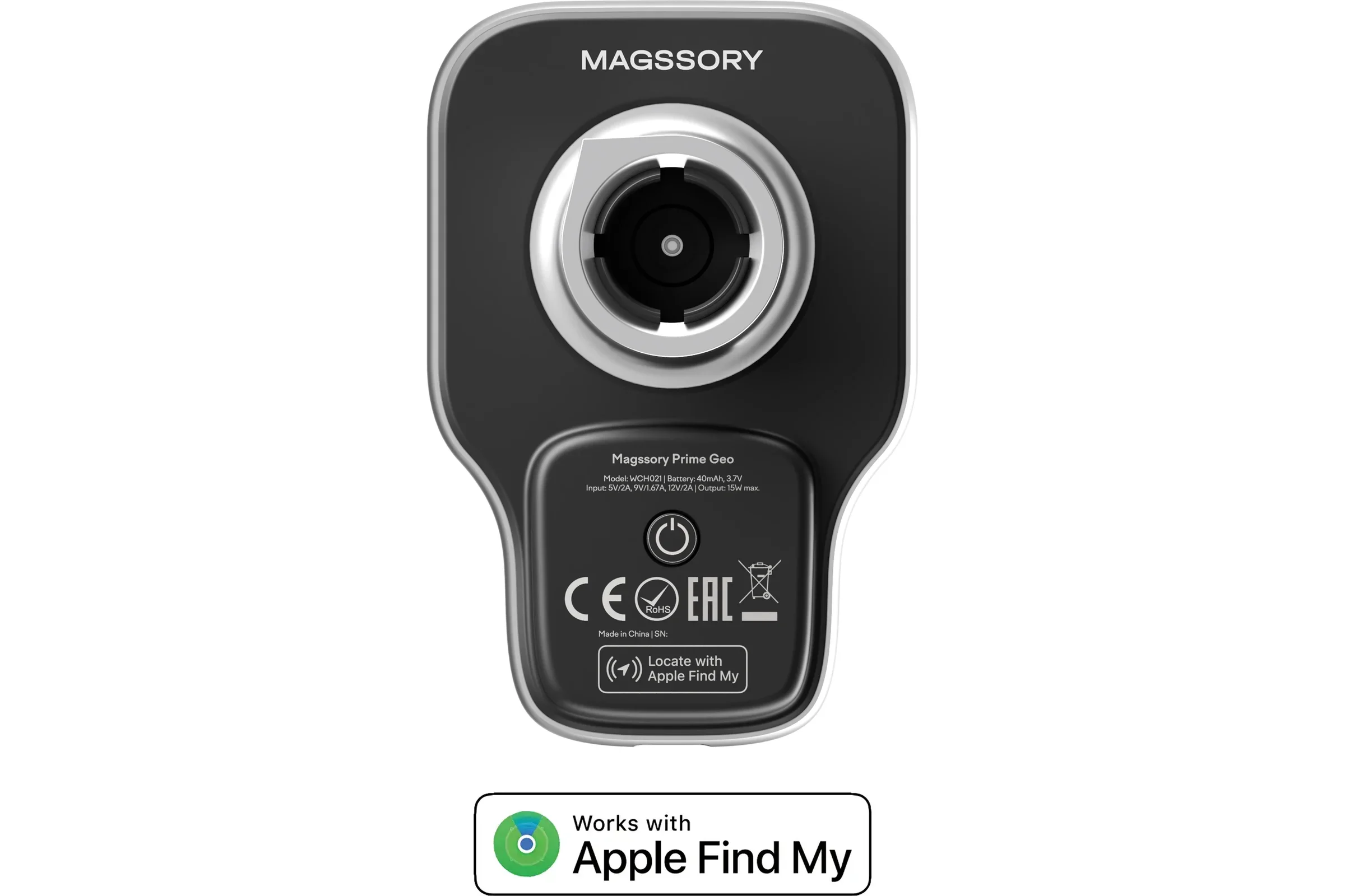 Зарядное устройство Magssory Prime Geo, для Apple, с магнитам,и совместимый с Find My и MagSafe (silver KIT021)