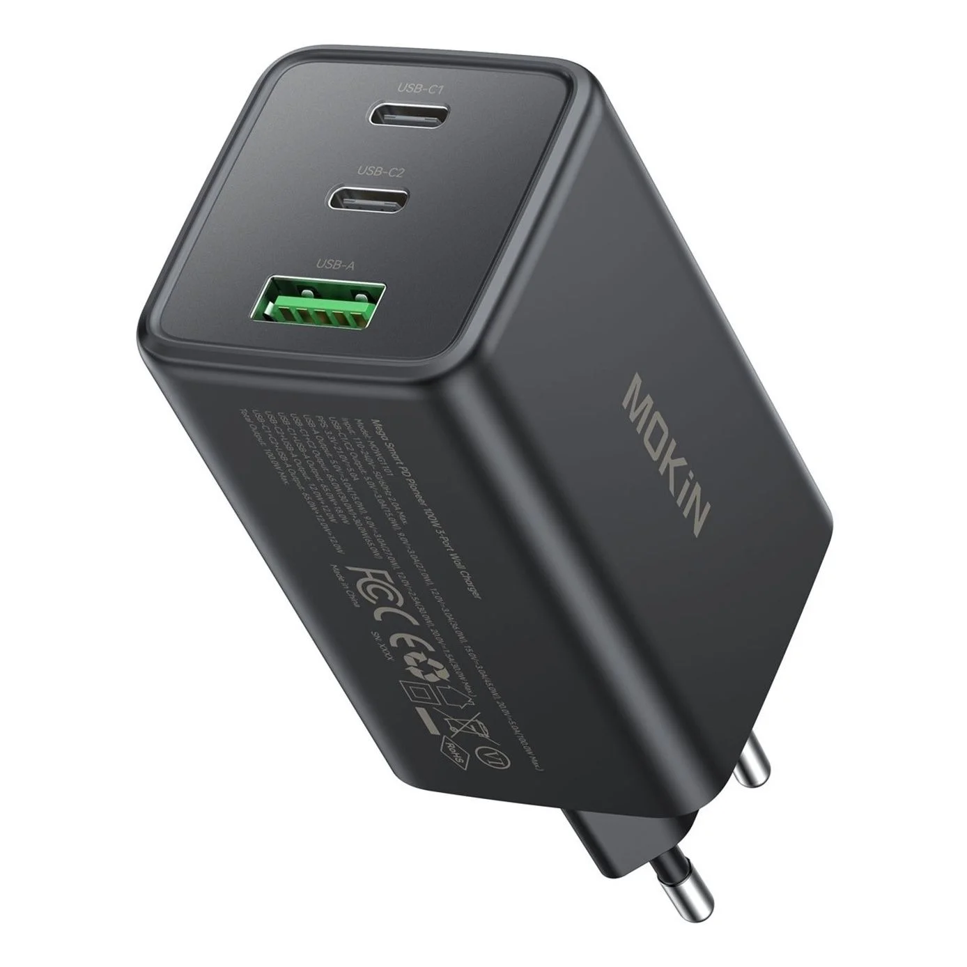 Зарядное устройство Mokin MOWG1101, Type C x 2, USB A, White