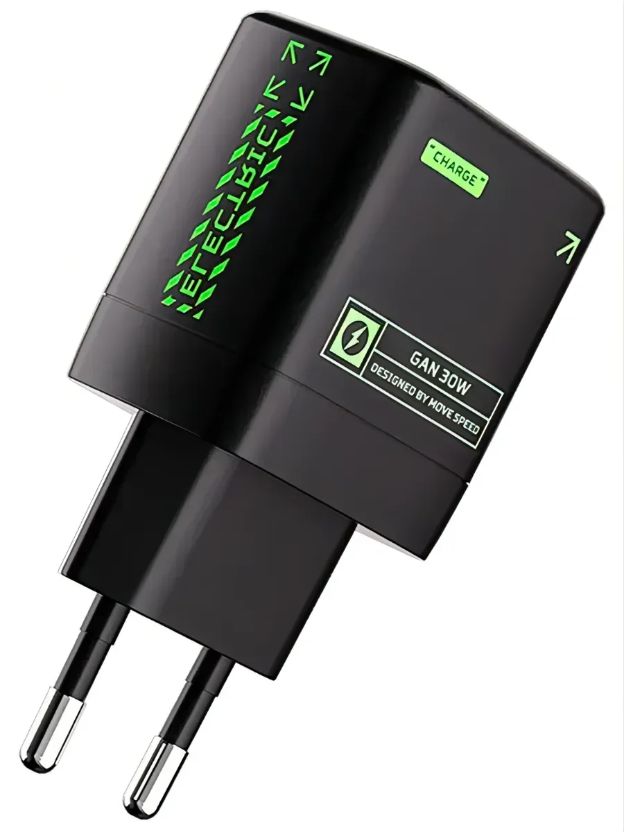 Зарядное устройство Movespeed 1xType-C + 1xUSB-A, 30W, PD2.0, QC3.0 (AC30 Black) EU