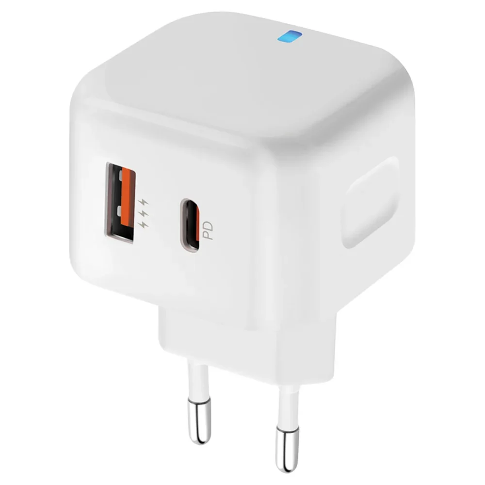 Зарядное устройство Pero TC10 USB-C 20W + USB-A Fast Charge белый