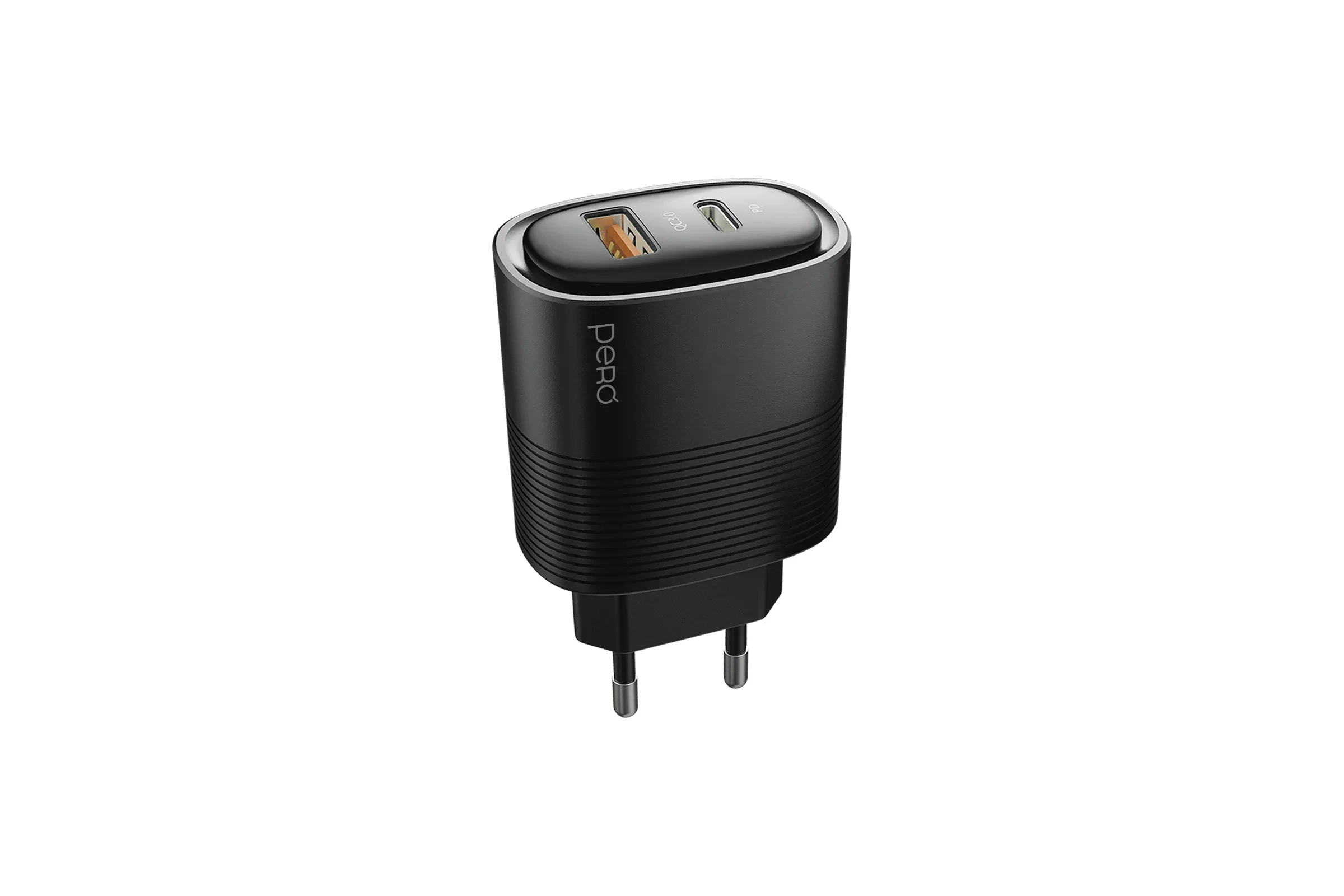 Зарядное устройство Pero TC11 USB-A QC3.0 + USB-C PD 45W черный