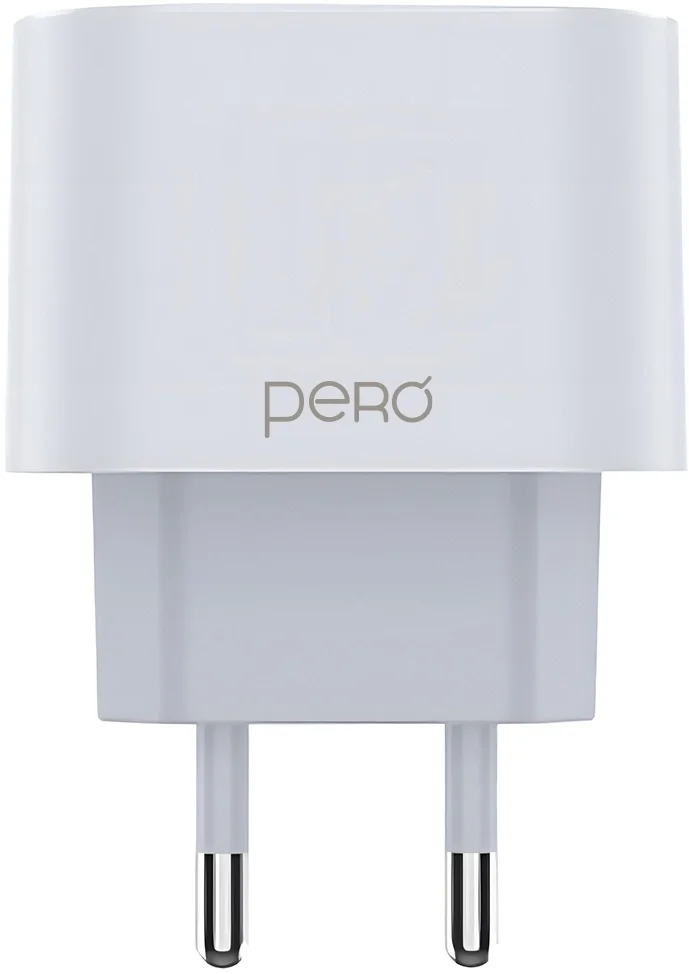 Зарядное устройство Pero TC21, USB-A + USB-C PD 25W, белый (ТС21W)