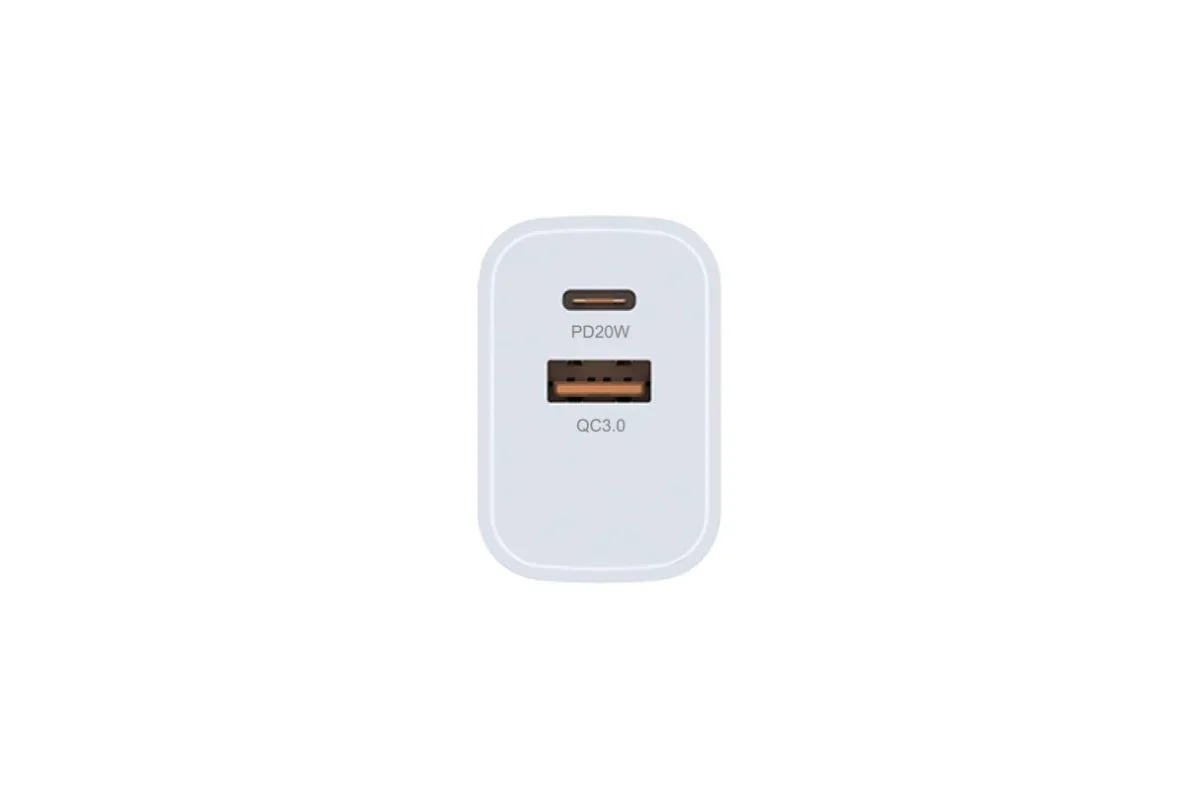 Зарядное устройство Pero TC24 USB-A + USB-C PD 20W белый (TC24W)