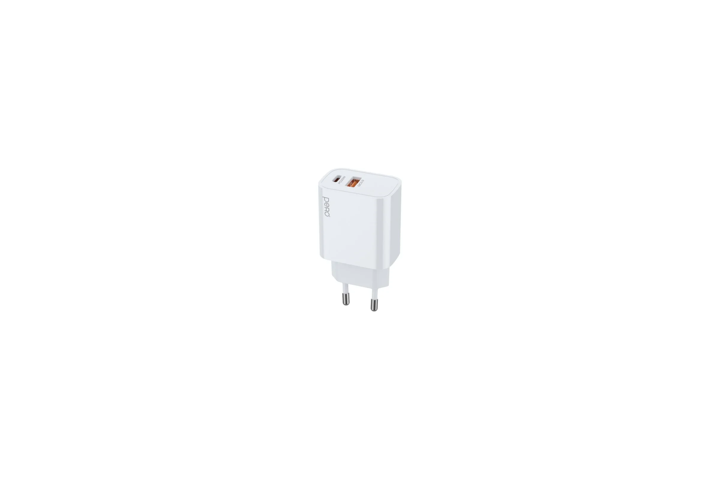 Зарядное устройство Pero TC24 USB-A + USB-C PD 20W белый (TC24W)