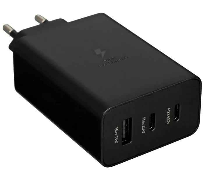 Зарядное устройство Samsung 65W/1xUSB+2xUSB-C/QC/PD/пластик/белый (EP-T6530NWEGRU)