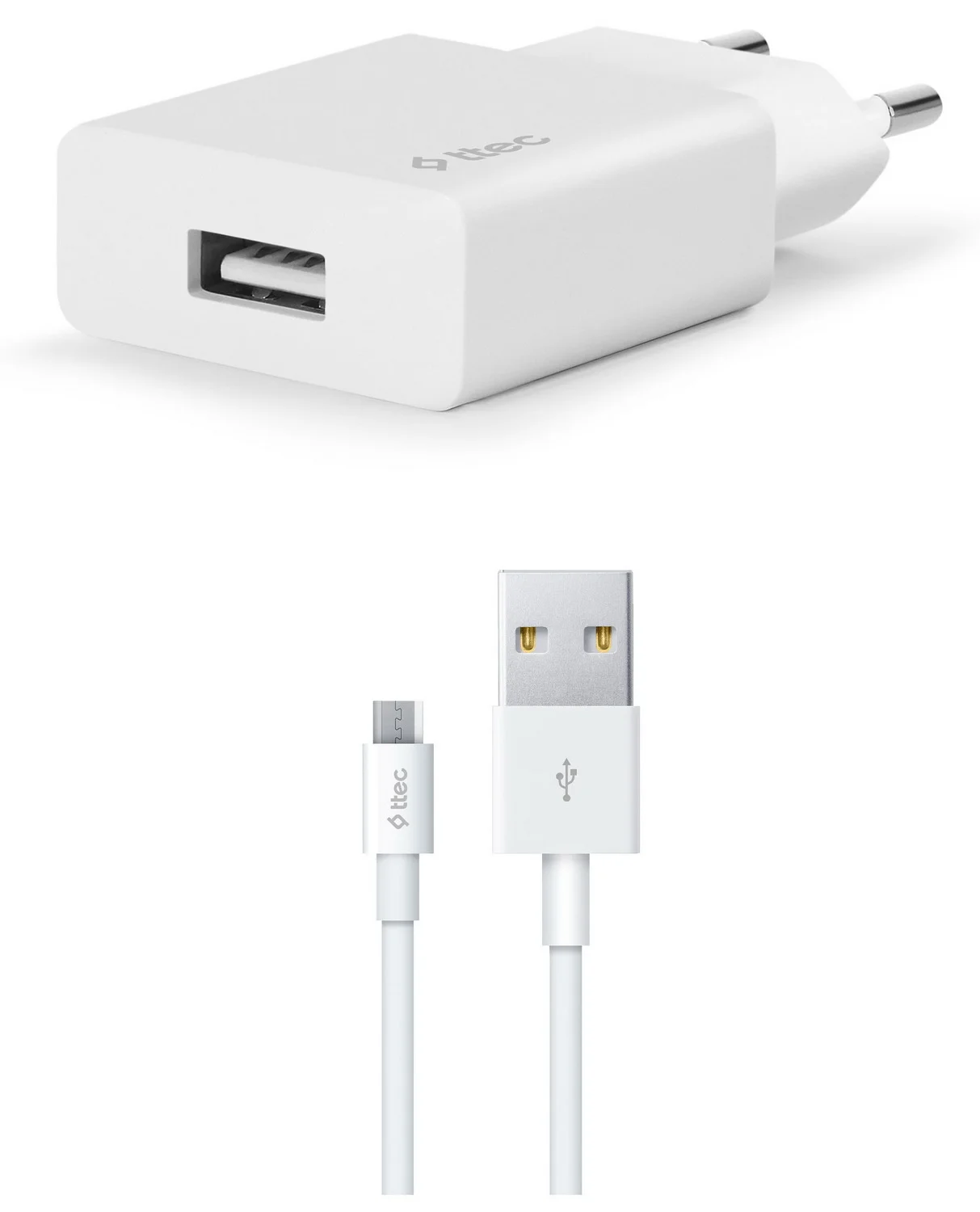 Зарядное устройство Ttec SmartCharger Travel Charger 2.1A с кабелем Micro USB, белый (2SCS20MB)