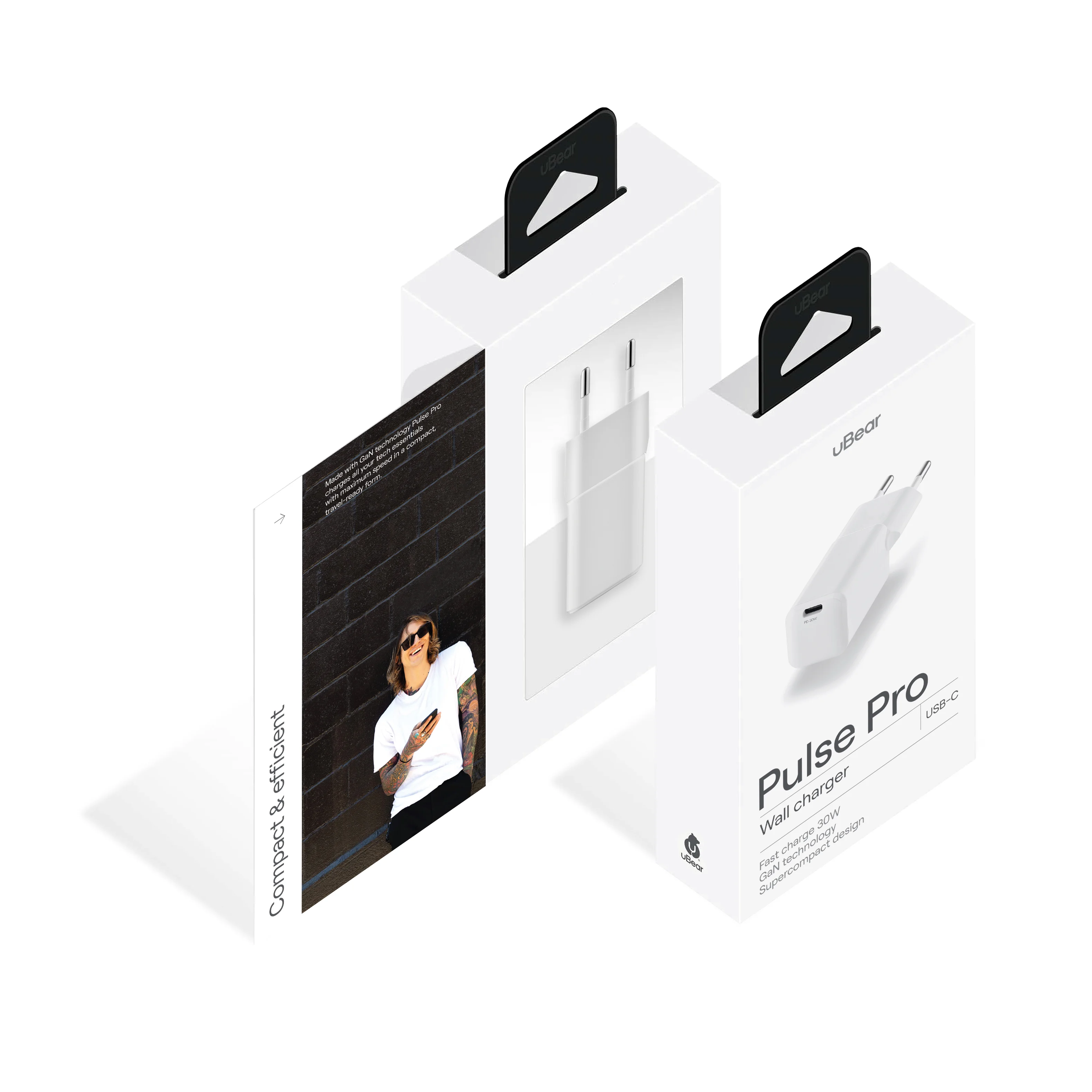 Зарядное устройство uBear Pulse Pro, GaN, 30 Вт, белый (WC11WHPD30-C)