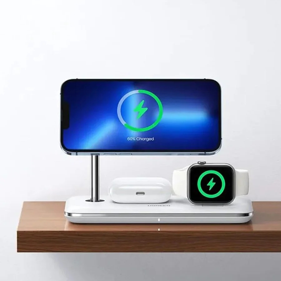 Зарядное устройство Ugreen 3-в-1 для Apple Watch/ Iphone/Airpods. 25Вт. белый (90326)